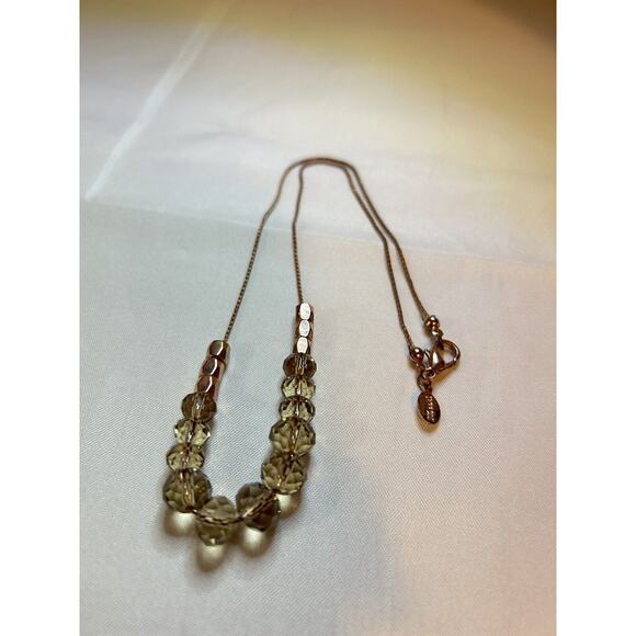 Express Rose Gold Faucet Irrodescent Beaded Necklace 42” Minimalist - Picture 7 of 7